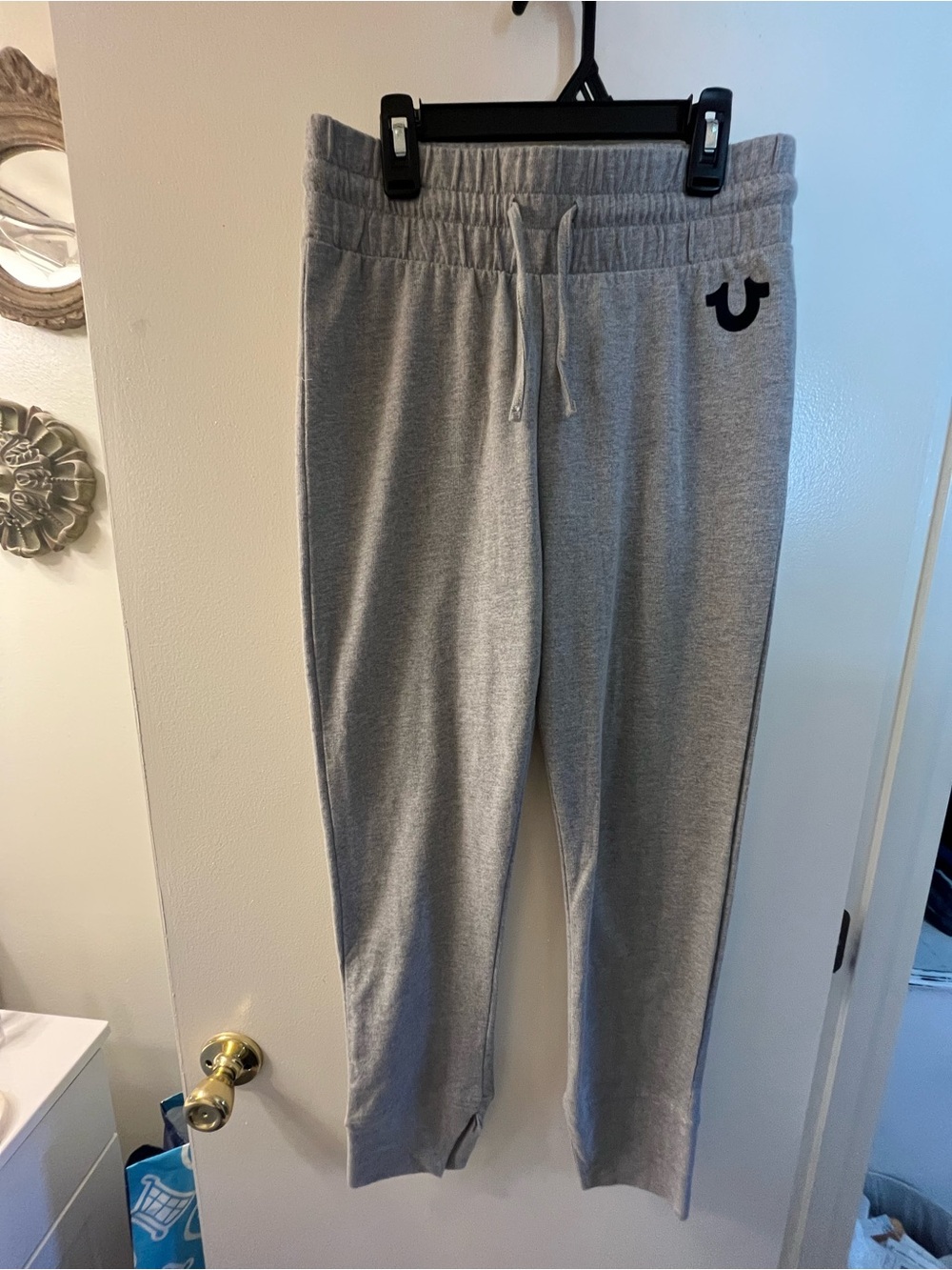 True Religion Classic High-Waist Gray Jogger Pants - Athletic Comfort - Picture 2 of 5